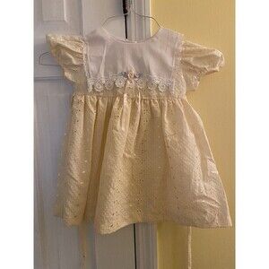 𝅺rose Cottage Toddler Girls Size 2T Yellow Dress-beautiful!!